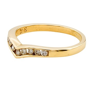 9ct Gold Diamond 0.15cts Wishbone Ring size K